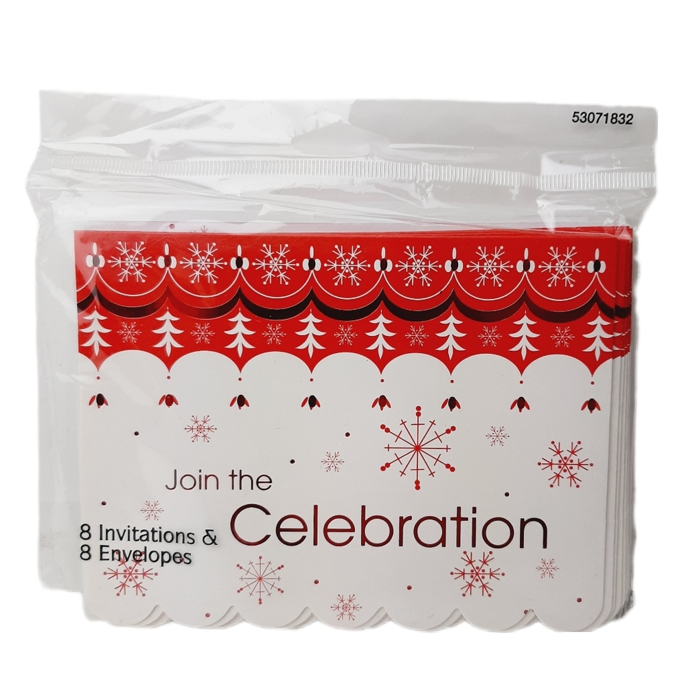 🍒4 for $20🍒 New - 8x Invitations Cards & Envelopes Holiday Celebration